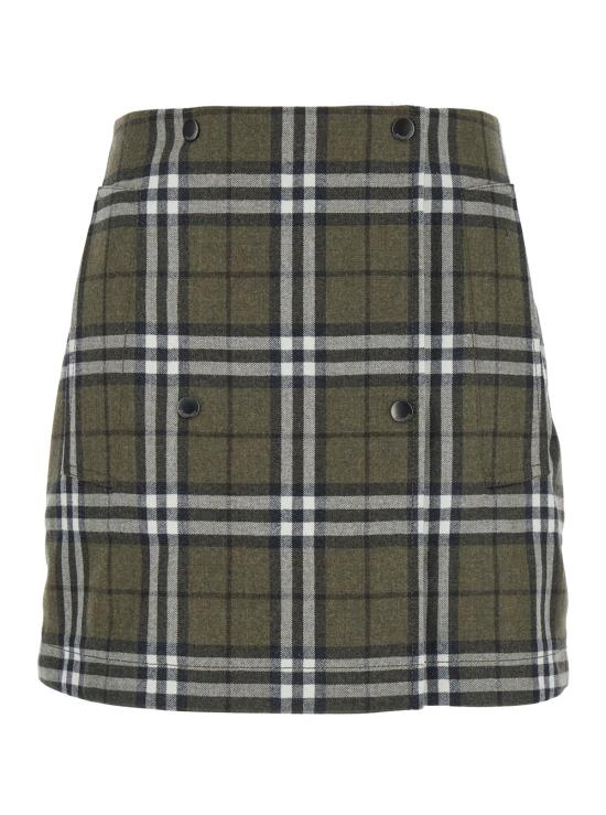 25FW 버버리 체크 본디드 울 트렌치 미니 스커트  8110911C3078 Green