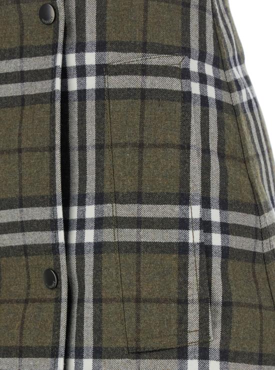 25FW 버버리 체크 본디드 울 트렌치 미니 스커트  8110911C3078 Green - BURBERRY