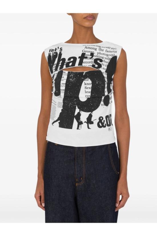 25SS 모스키노 민소매 티셔츠 J1211 04412001 White - MOSCHINO