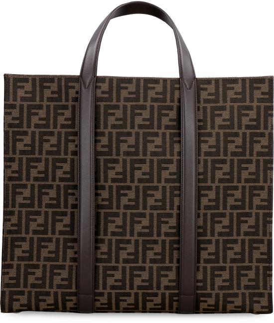 펜디 FF 자카드 패브릭 쇼퍼백 7VA390AG0M F19KW brown - FENDI