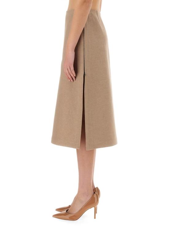  펜디 왁스 린넨 스커트 FQ7634 AUOKF1RX1 Neutrals - FENDI