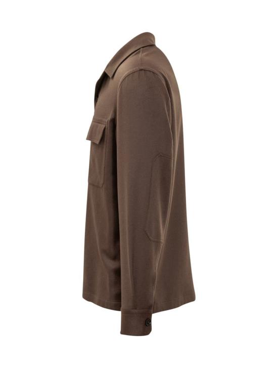 25FW 에르메네질도제냐 긴팔 셔츠 UGV46A2SOT6B M06 BROWN - ERMENEGILDO ZEGNA