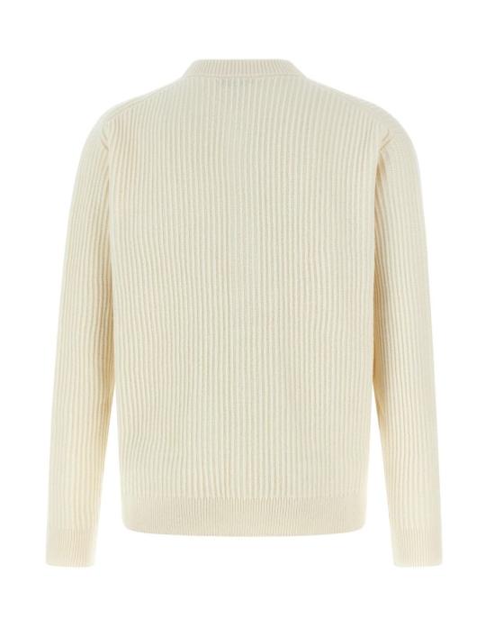 25FW 메종키츠네 폭스 헤드 울 립드 가디건 PM00508KT1149P700 Beige - MAISON KITSUNE