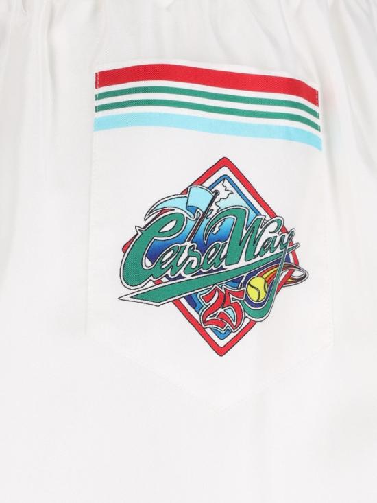  카사블랑카 숏팬츠 MS25 TR 012 04CASA WAY WORLD SERIES White - CASABLANCA