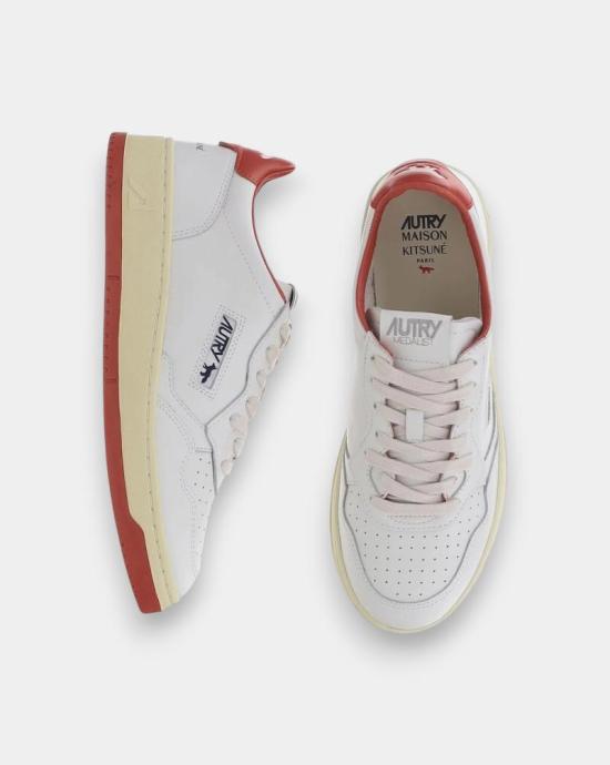 25FW 오트리 MEDALIST 메달리스트 로우탑 스니커즈 AULM MK02 WHT RED White red - AUTRY