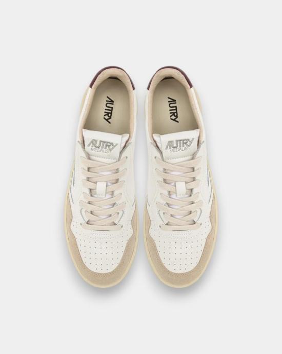 25FW 오트리 메달리스트 로우 스니커즈  AULW LS03 WHT BURGUND Bianco - AUTRY