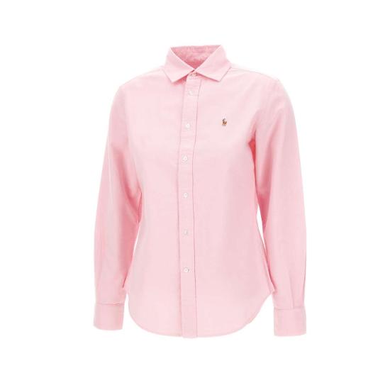24FW 폴로 랄프로렌 슬림 핏 스트라이프 옥스포드 셔츠 211891377 002 Pink - POLO RALPH LAUREN
