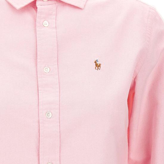 24FW 폴로 랄프로렌 슬림 핏 스트라이프 옥스포드 셔츠 211891377 002 Pink - POLO RALPH LAUREN