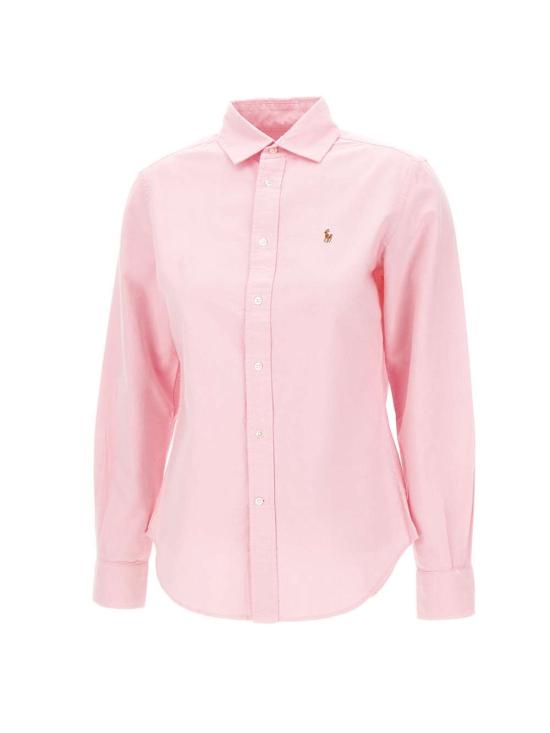 24FW 폴로 랄프로렌 슬림 핏 스트라이프 옥스포드 셔츠 211891377 002 Pink - POLO RALPH LAUREN