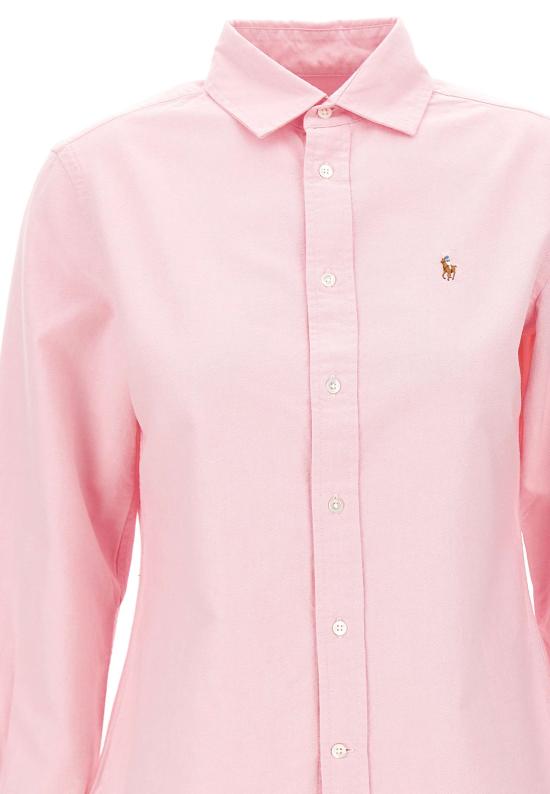 24FW 폴로 랄프로렌 슬림 핏 스트라이프 옥스포드 셔츠 211891377 002 Pink - POLO RALPH LAUREN