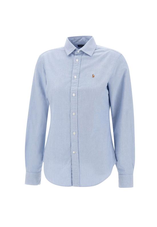 24FW 폴로 랄프로렌 슬림 핏 스트라이프 옥스포드 셔츠 211891377 001 Blue