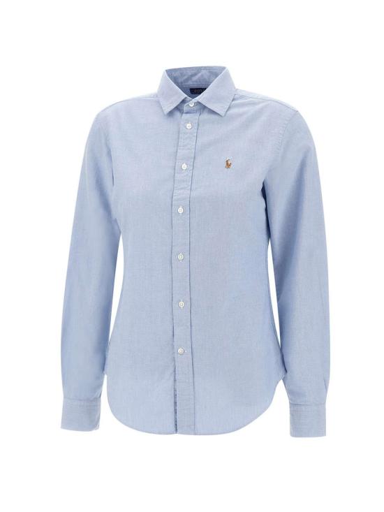 24FW 폴로 랄프로렌 슬림 핏 스트라이프 옥스포드 셔츠 211891377 001 Blue - POLO RALPH LAUREN