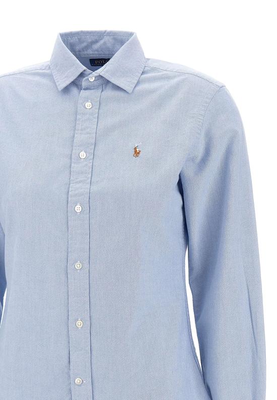 24FW 폴로 랄프로렌 슬림 핏 스트라이프 옥스포드 셔츠 211891377 001 Blue - POLO RALPH LAUREN