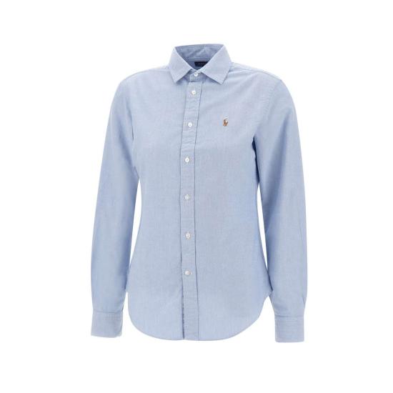 24FW 폴로 랄프로렌 슬림 핏 스트라이프 옥스포드 셔츠 211891377 001 Blue - POLO RALPH LAUREN