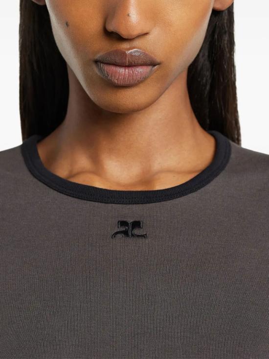 25FW 쿠레쥬 반팔 티셔츠 125JTS017JS0203 B212 BITUME BLACK - COURREGES