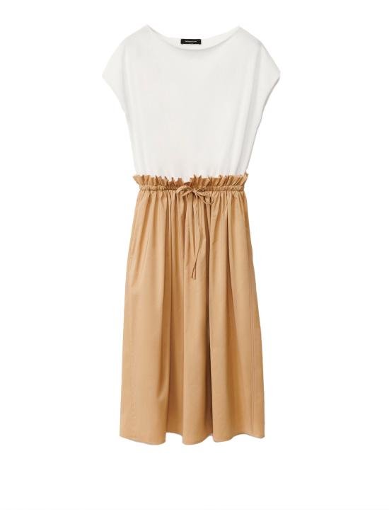 25SS 파비아나 필리피 미디 원피스 ABD275F626 L374VR1 BIANCO OTTICO SABBIA