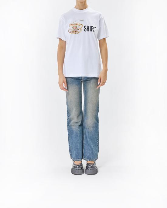 25FW 모스키노 반팔 티셔츠 0722 5541 1001 BIANCO - MOSCHINO