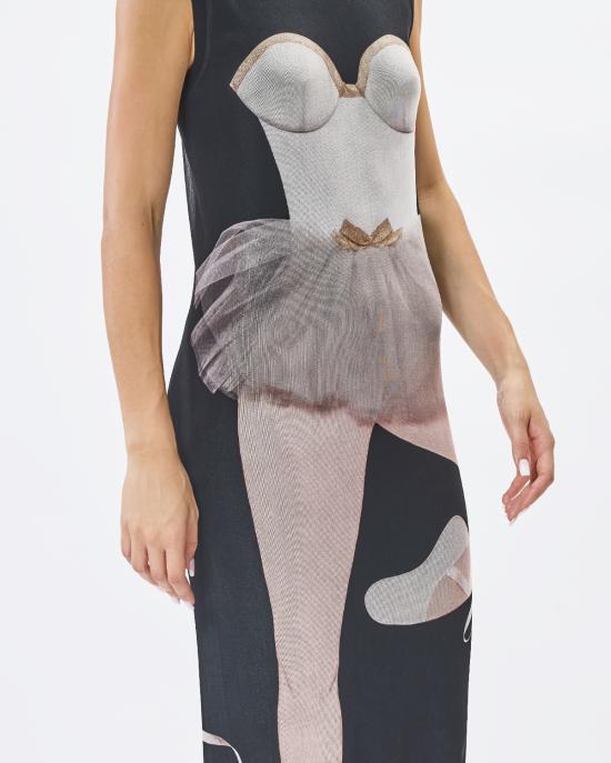 25FW 모스키노 롱 원피스 0414 5544 1888 NERO MULTI - MOSCHINO