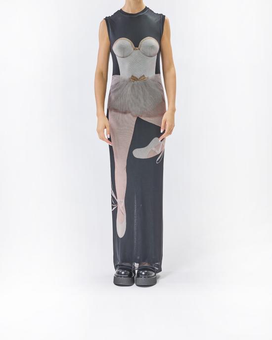 25FW 모스키노 롱 원피스 0414 5544 1888 NERO MULTI - MOSCHINO