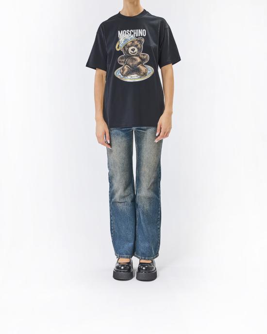 25FW 모스키노 반팔 티셔츠 0724 5541 1555 NERO - MOSCHINO