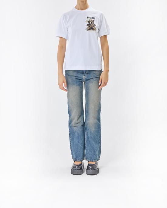 25FW 모스키노 반팔 티셔츠 0725 5541 1001 BIANCO - MOSCHINO