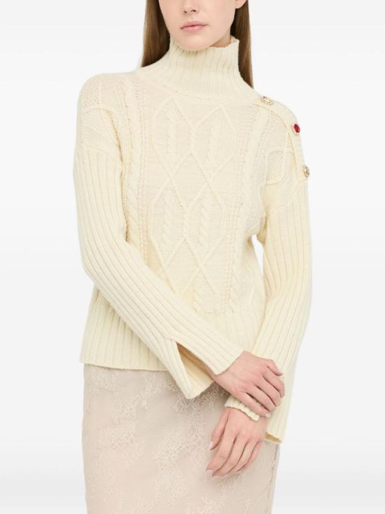 25FW LIU JO WHITE2 터틀넥 MF5425 MS04020304 Natural - LIU JO