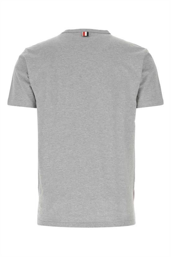  톰브라운 미디움 웨이트 저지 팁 포켓 크루넥 티셔츠 MJS010A 01454 055 LT GREY - THOM BROWNE