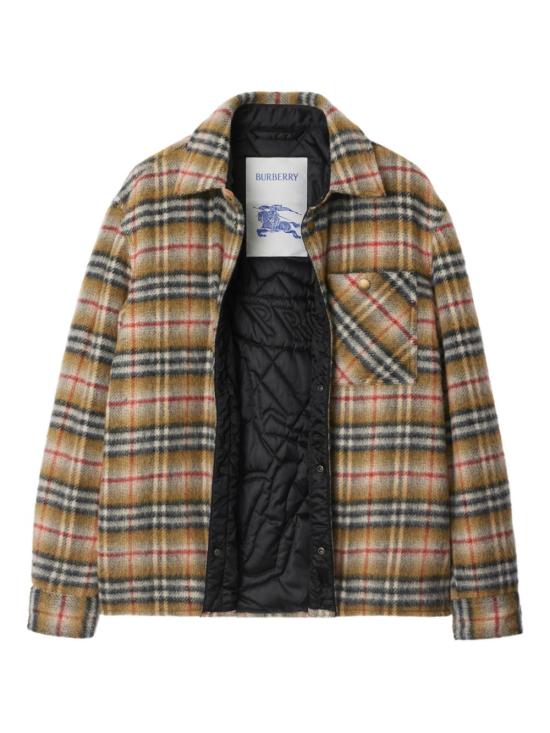25FW 버버리 체크 울 오버셔츠 8110913 B1001 Beige - BURBERRY