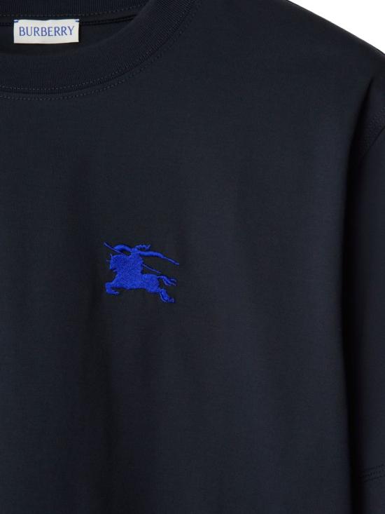 25FW 버버리 EKD 자수 반팔 티셔츠 8091396 A1222 Blue - BURBERRY