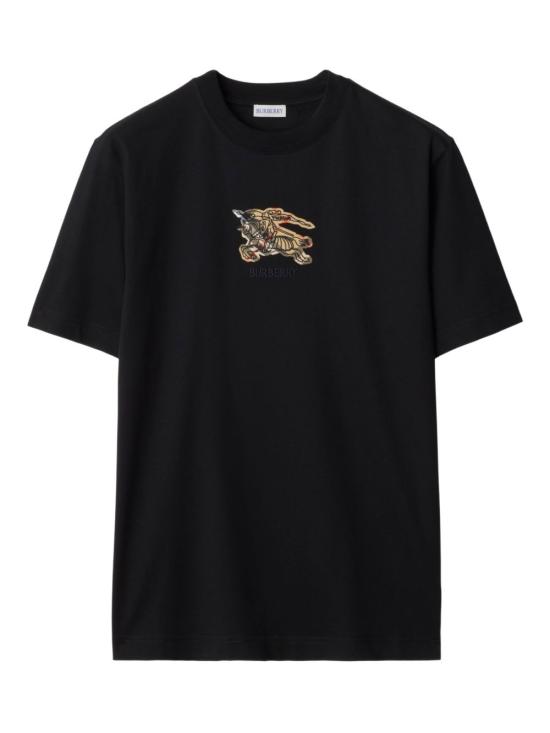 25FW 버버리 EKD 체크 코튼 티셔츠 8116169 A1189 Black