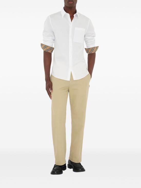 25FW 버버리 코튼 포플린 셔츠 8113135 A1464 White - BURBERRY