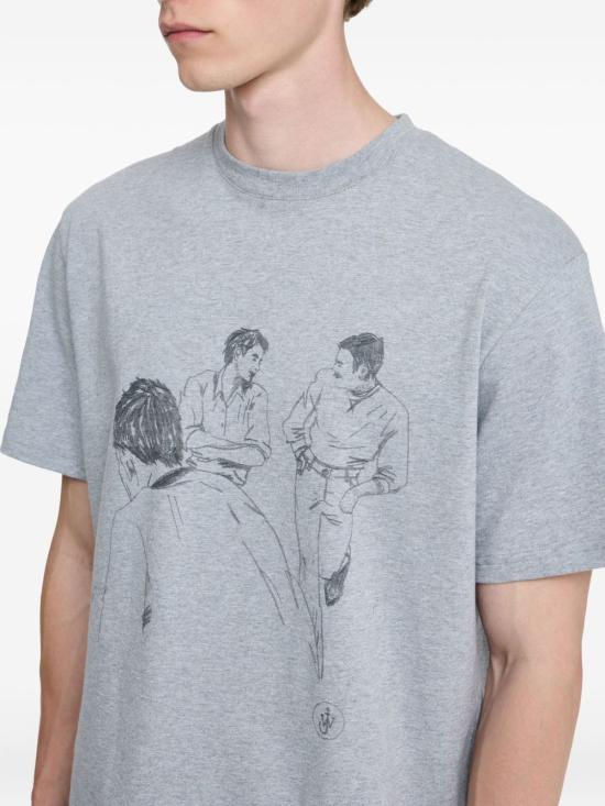 25FW JW앤더슨 반팔 티셔츠 JT0303 PG1510945 Grey - JW ANDERSON