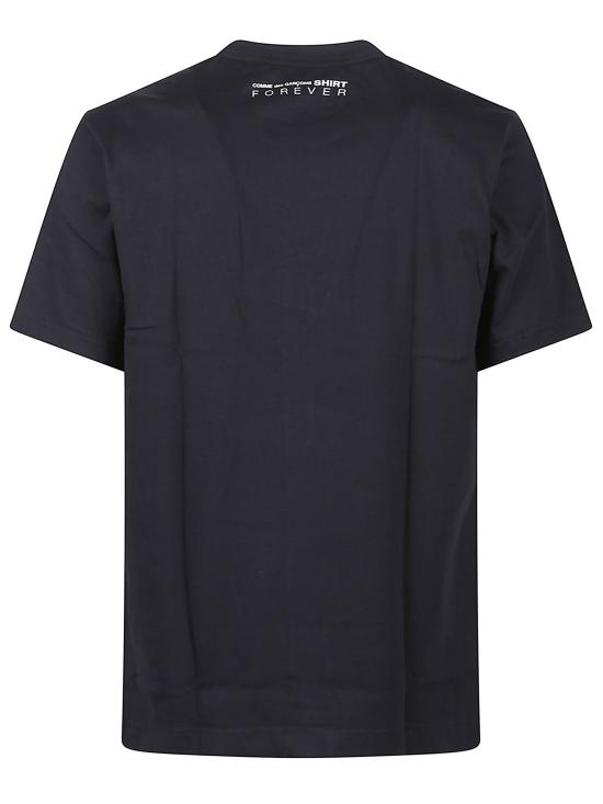 25FW 꼼데가르송 반팔 티셔츠 FZ T004 PER 2NAVY Blue - COMME DES GARCONS