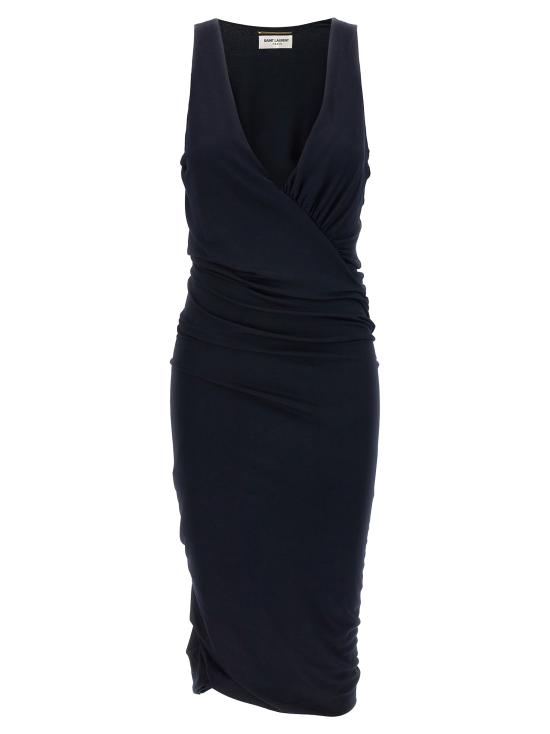  생로랑 미디 원피스 776444Y3I394140 Blue