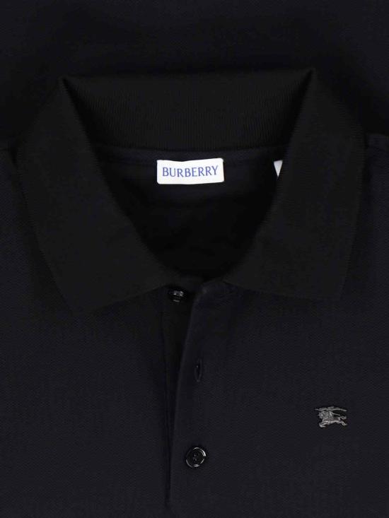 25FW 버버리 메탈 EKD 코튼 폴로 셔츠 8116183 A1189 Black - BURBERRY