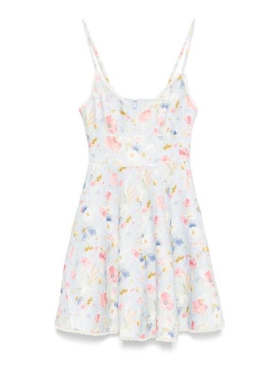 25FW 짐머만 숏 원피스 4274DSS252BLUBQFLO Blue