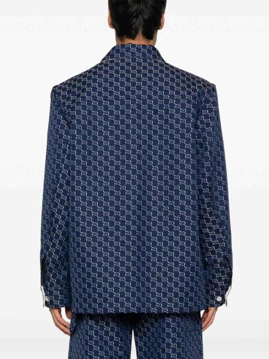 25FW 구찌 GG 쉐도우 코튼 셔츠 813998ZAR264069 Blue - GUCCI