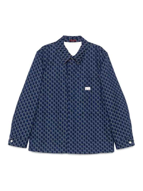 25FW 구찌 GG 쉐도우 코튼 셔츠 813998ZAR264069 Blue
