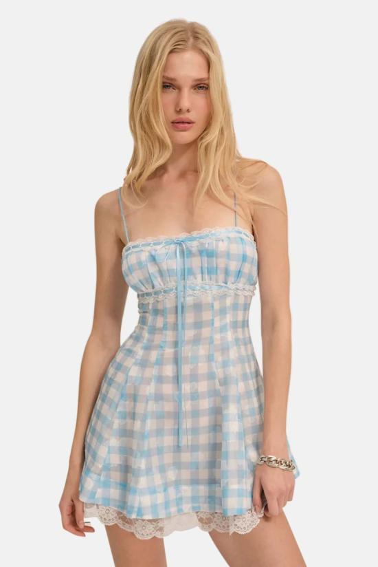  포러브앤레몬스 숏 원피스 포 러브 앤 레몬스 클로데트 깅엄 미니 드레스