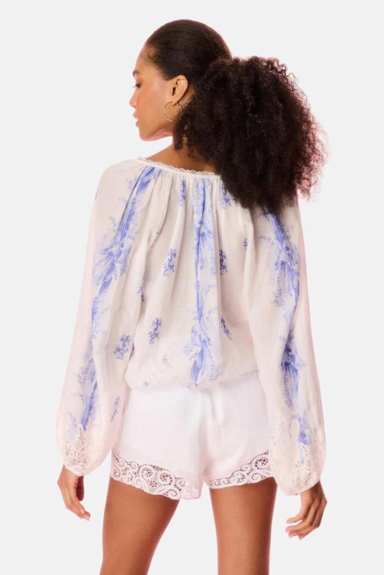  러브쉐이크팬시 블라우스 러브 쉑 팬시 드레스너 코튼 레이스 트리밍 - LOVESHACKFANCY