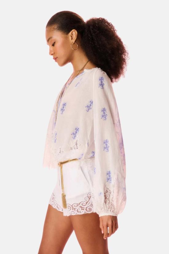  러브쉐이크팬시 블라우스 러브 쉑 팬시 드레스너 코튼 레이스 트리밍 - LOVESHACKFANCY