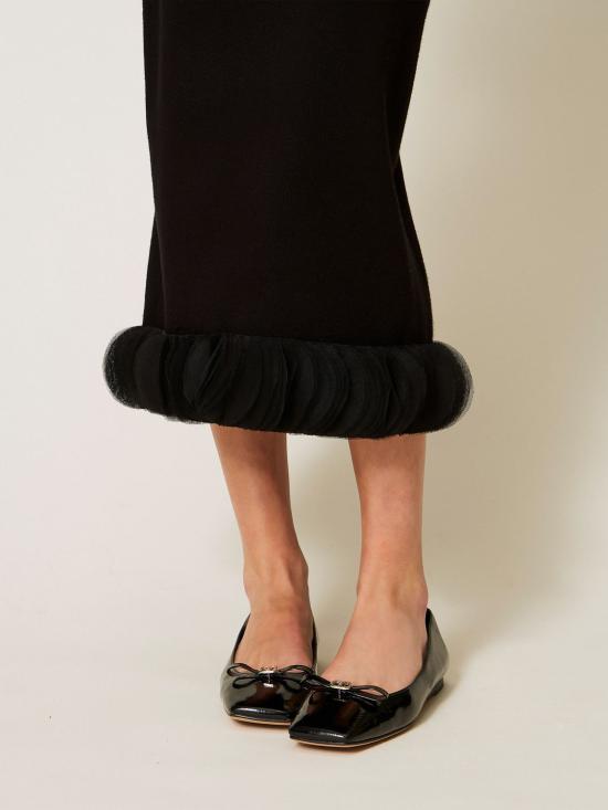 25FW 액티튜드 트윈세트 롱 스커트 252AP3013 00006 Black - ACTITUDE TWINSET