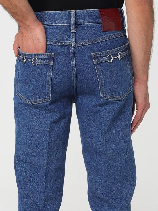 25FW 구찌 크롭트 슬림 데님 팬츠 835215XDDCX 4447 Blue - GUCCI