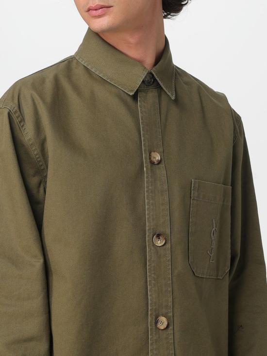 25FW 생로랑 긴팔 셔츠 838697Y253W 3530 Military - SAINT LAURENT