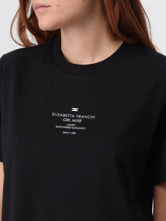 25FW 엘리자베타프랜치 반팔 티셔츠 MA63D 110 Black - ELISABETTA FRANCHI