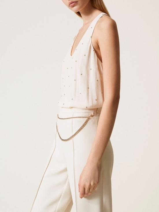 25FW 트윈셋 탑 252TP2034 07222 Yellow Cream - TWINSET