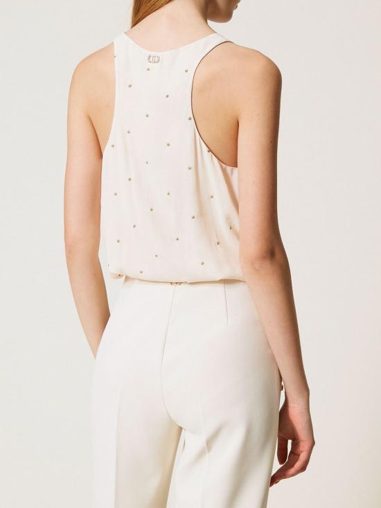 25FW 트윈셋 탑 252TP2034 07222 Yellow Cream - TWINSET