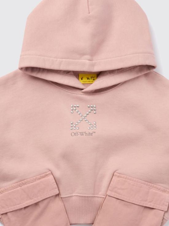 25FW [키즈] 오프화이트 풀오버 OGBB00BF25FLE001 3B07 Pink - OFF WHITE