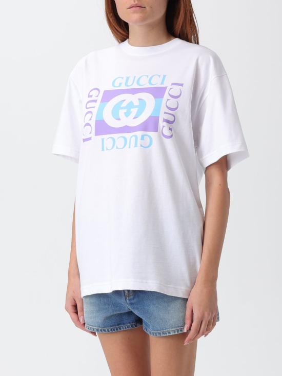 25FW 구찌 프린티드 코튼 반팔 티셔츠 837959XJHG9 9081 White - GUCCI