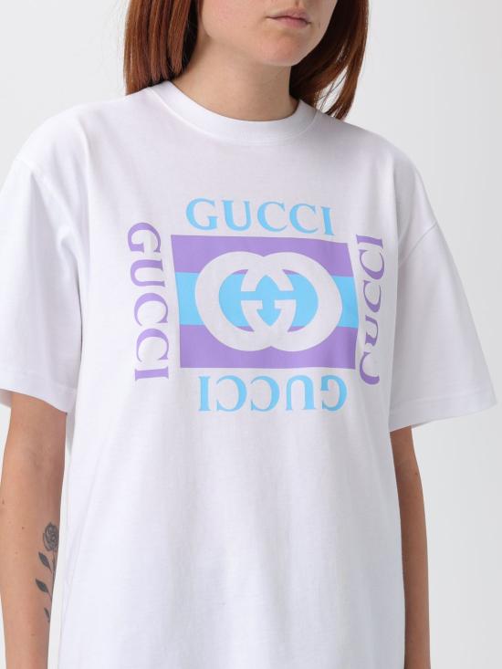 25FW 구찌 프린티드 코튼 반팔 티셔츠 837959XJHG9 9081 White - GUCCI